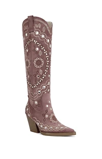 AZALEA WANG Women's Aamina Pink Western Boots