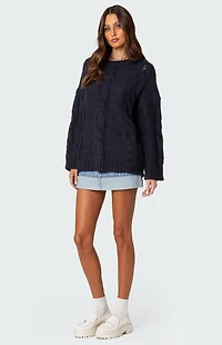 Edikted Alene Oversized Cable Knit Sweater