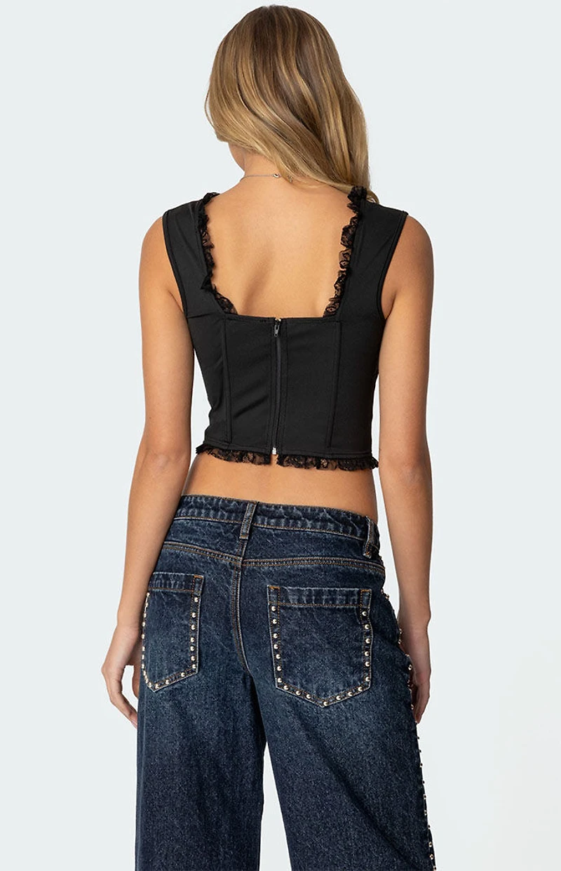 Edikted Button Front Lacey Corset