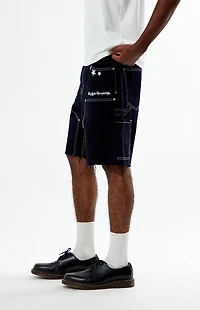 FORD Star Knee Panels Baggy Denim Shorts