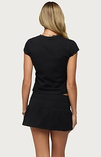 Edikted Yelena Lacey Button Up Top