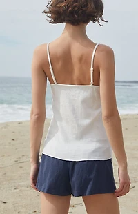 John Galt White Amara Long Tank Top