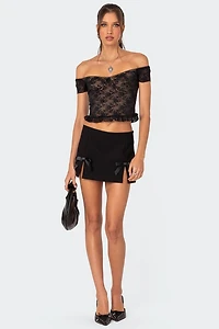 Edikted Addie Off Shoulder Lace Top