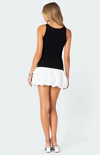 Edikted Contrast Bubble Skirt Ribbed Mini Dress