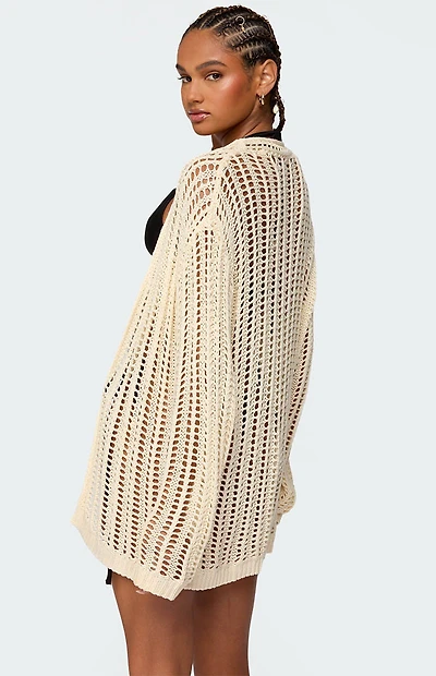 Edikted Darcee Oversized Crochet Cardigan
