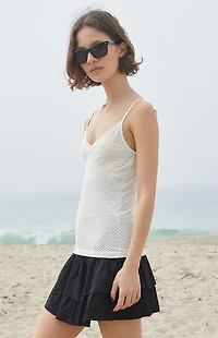 John Galt White & Black Polka Dot Nicolette Tank Top