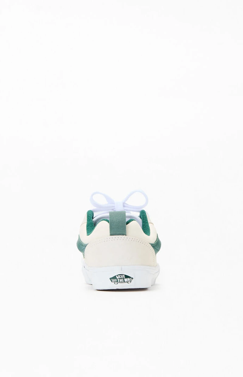 Vans Kids Off White & Green Knu Skool Shoes