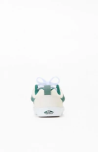 Vans Kids Off White & Green Knu Skool Shoes