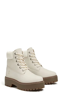 Timberland Women's Natural Nubuck Stone Street 6inch Lace-Up Waterproof Boots