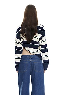 LIONESS Striped Preppy Jersey Long Sleeve Top