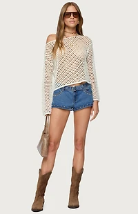 Edikted Kalley Off Shoulder Crochet Top