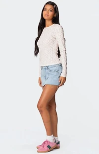 Edikted Emery Printed Pointelle Top