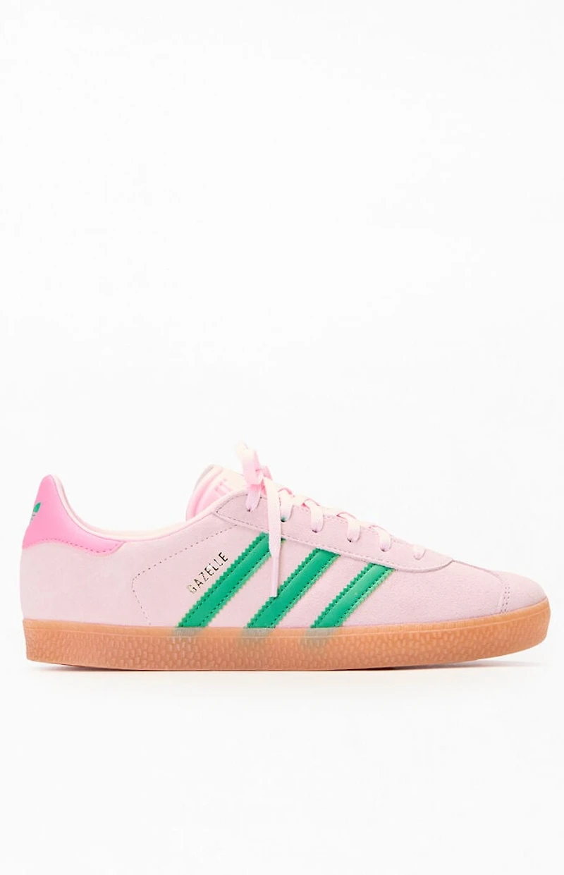 adidas Kids Pink & Green Gazelle Shoes