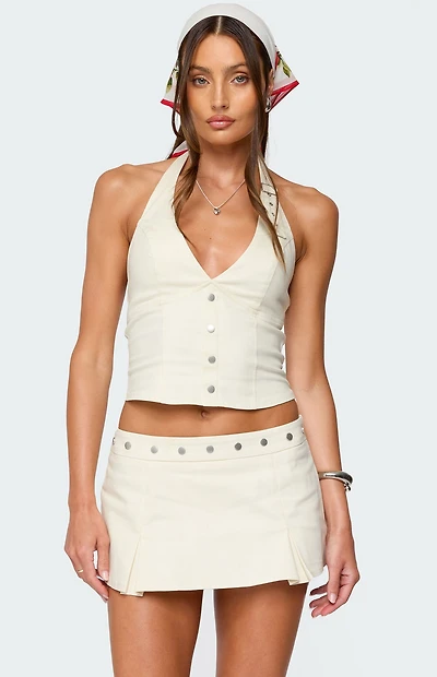 Edikted Keli Buckle Halter Top