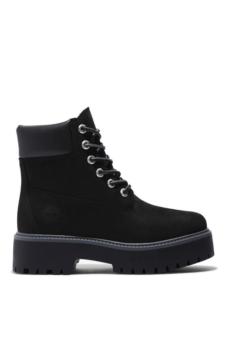 Timberland Women's Black Stone Street 6inch Lace-Up Waterproof Boots