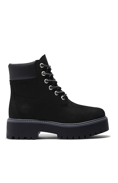 Timberland Women's Black Stone Street 6inch Lace-Up Waterproof Boots