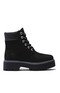 Timberland Women's Black Stone Street 6inch Lace-Up Waterproof Boots