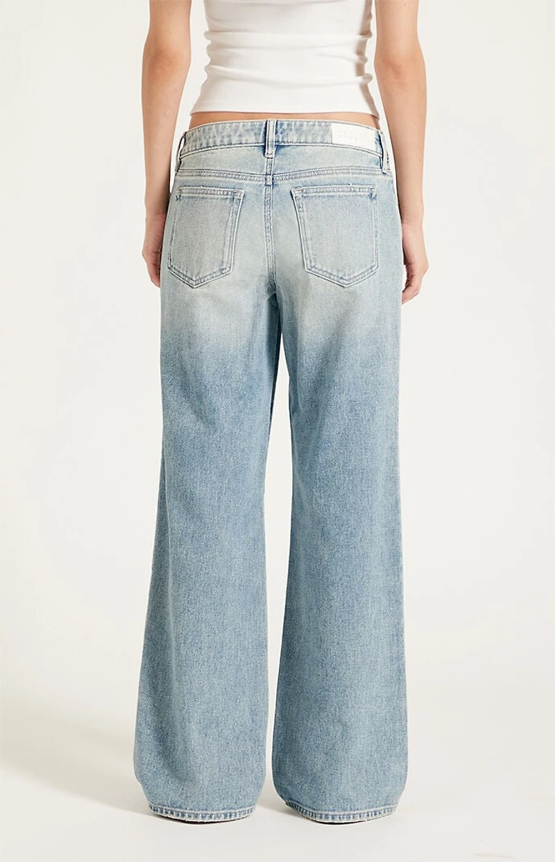 Pacsun Zoe Low Rise Girlfriend Jeans Light Blue