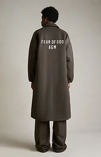 Fear of God ESSENTIALS Brown Textured Nylon Trench Coat