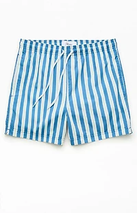 Pacsun Blue Resort Striped 4.5" Swim Trunks