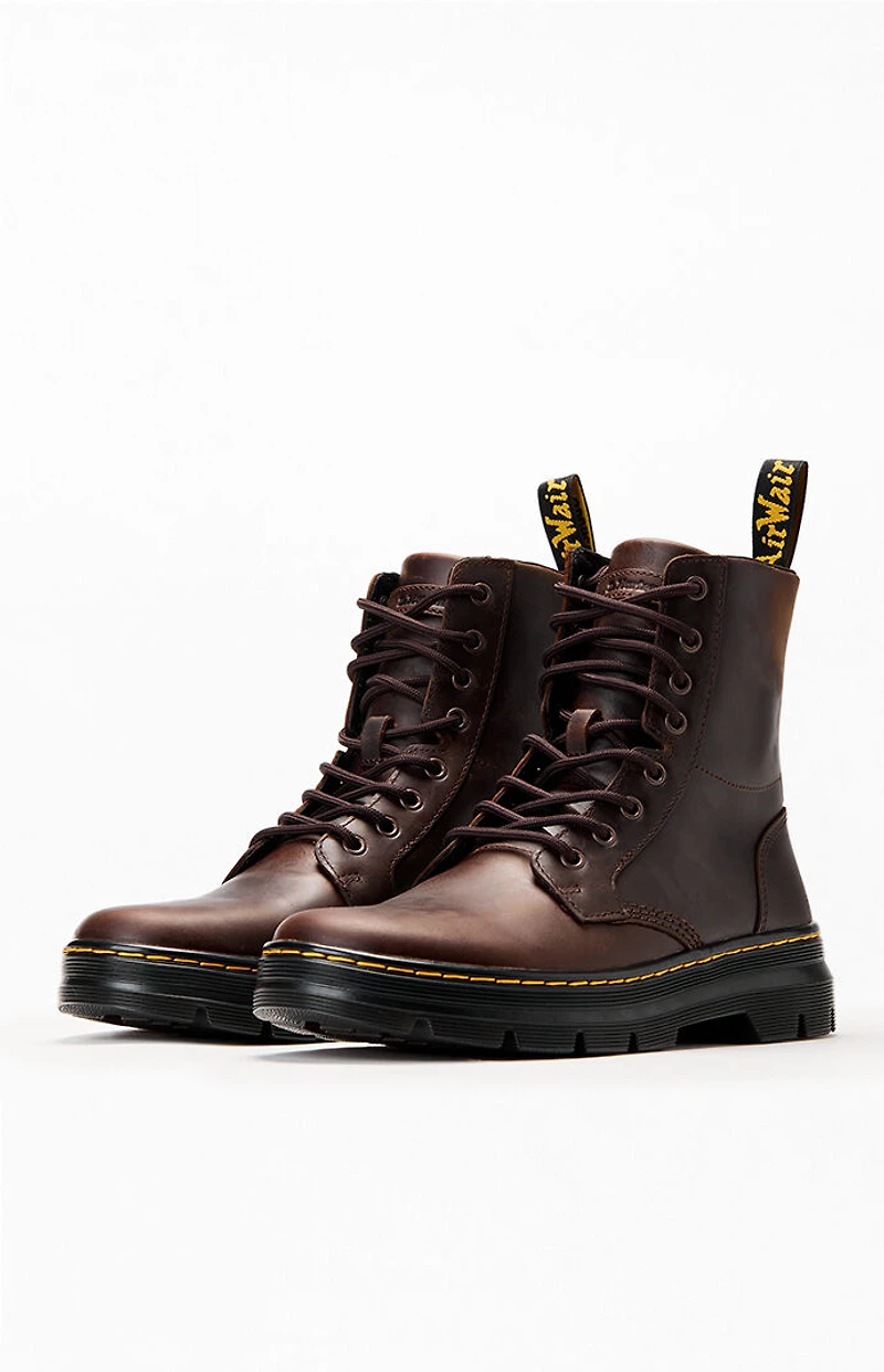 Dr Martens Crazy Horse Combs Leather Lace Up Boots