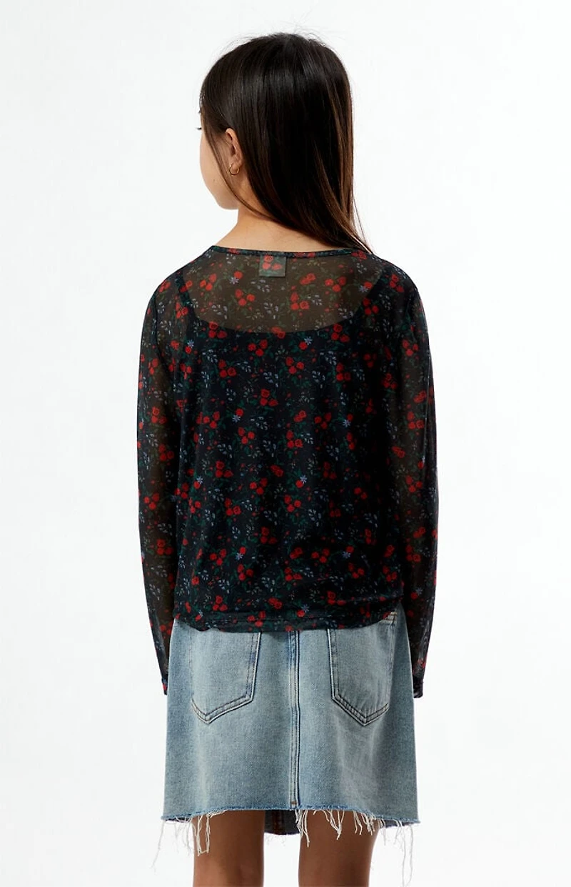 Pacsun Kids Long Sleeve Mesh Top