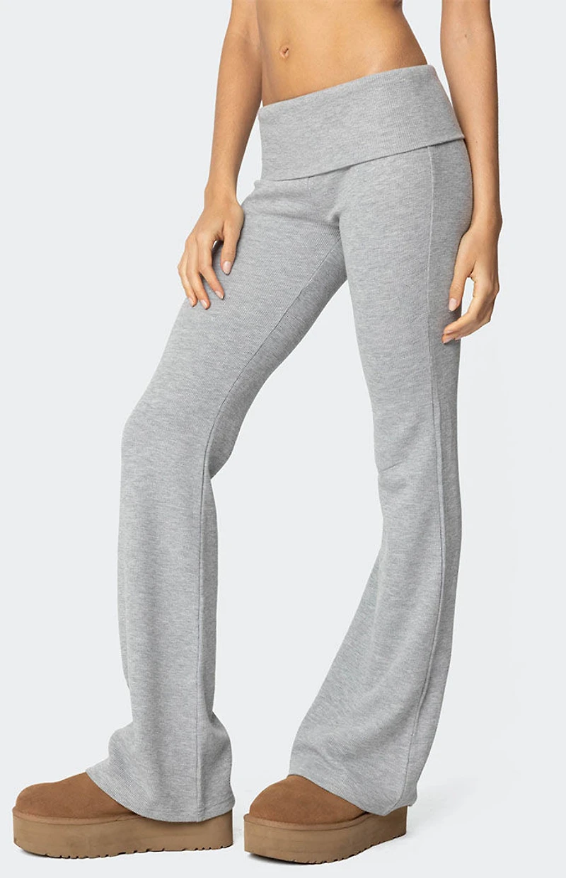Edikted Sab Fold Over Waffle Knit Pants