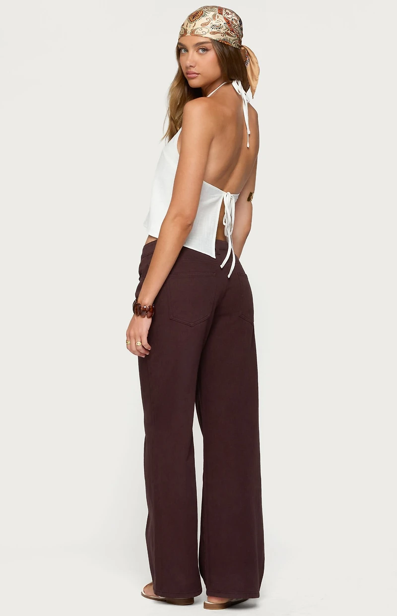 Edikted Oliviana Linen Look Halter Top