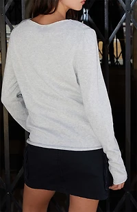 John Galt Heather Grey Stella Cotton Sweater