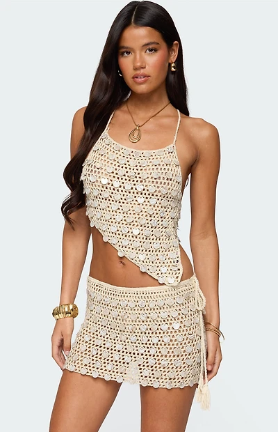 Edikted Alora Iridescent Crochet Top