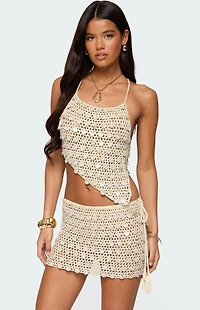 Edikted Alora Iridescent Crochet Top