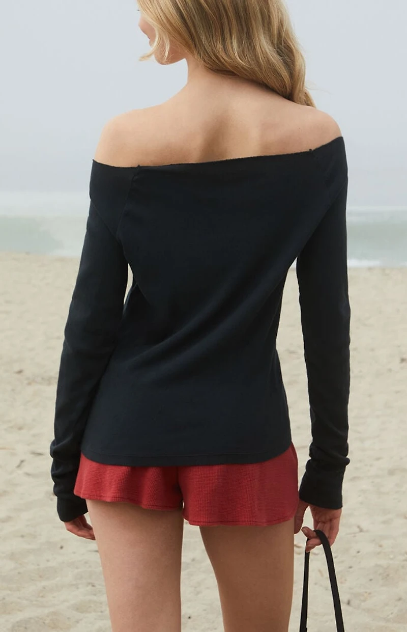 John Galt 23 Long Sleeve Off-The-Shoulder Top