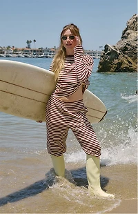 ANNAXPACSUN Striped Golden Hour Long Sleeve Boxy T-Shirt