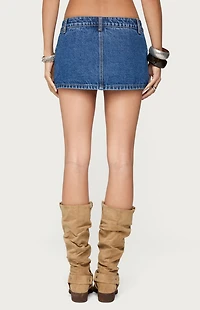 Edikted Studded Grommet Denim Mini Skort