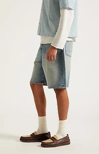 Pacsun Parker Baggy Jean Shorts Medium Blue Tint