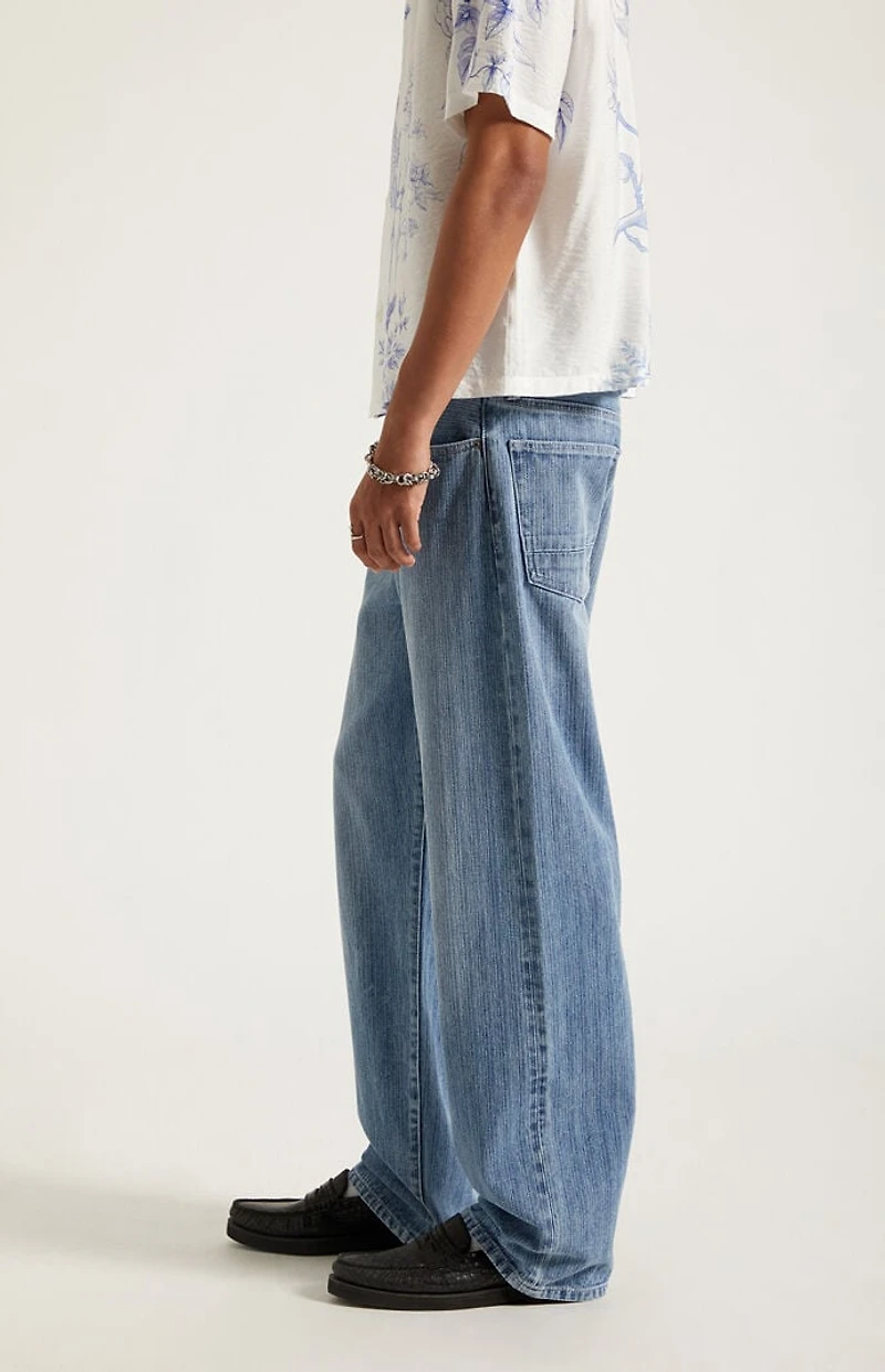 Pacsun Dylan Baggy Jeans Textured Medium Blue