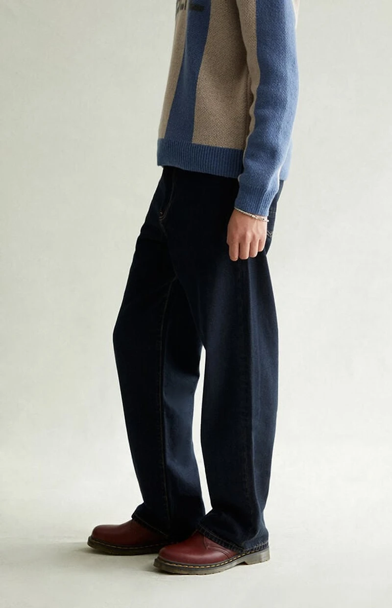 Pacsun Dylan Baggy Jeans Contrast Stitch Dark Blue