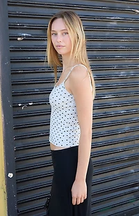 John Galt Gray Skylar Polka Dot Tank Top