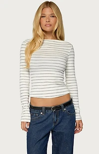 Edikted Tamarya Striped Long Sleeve Top