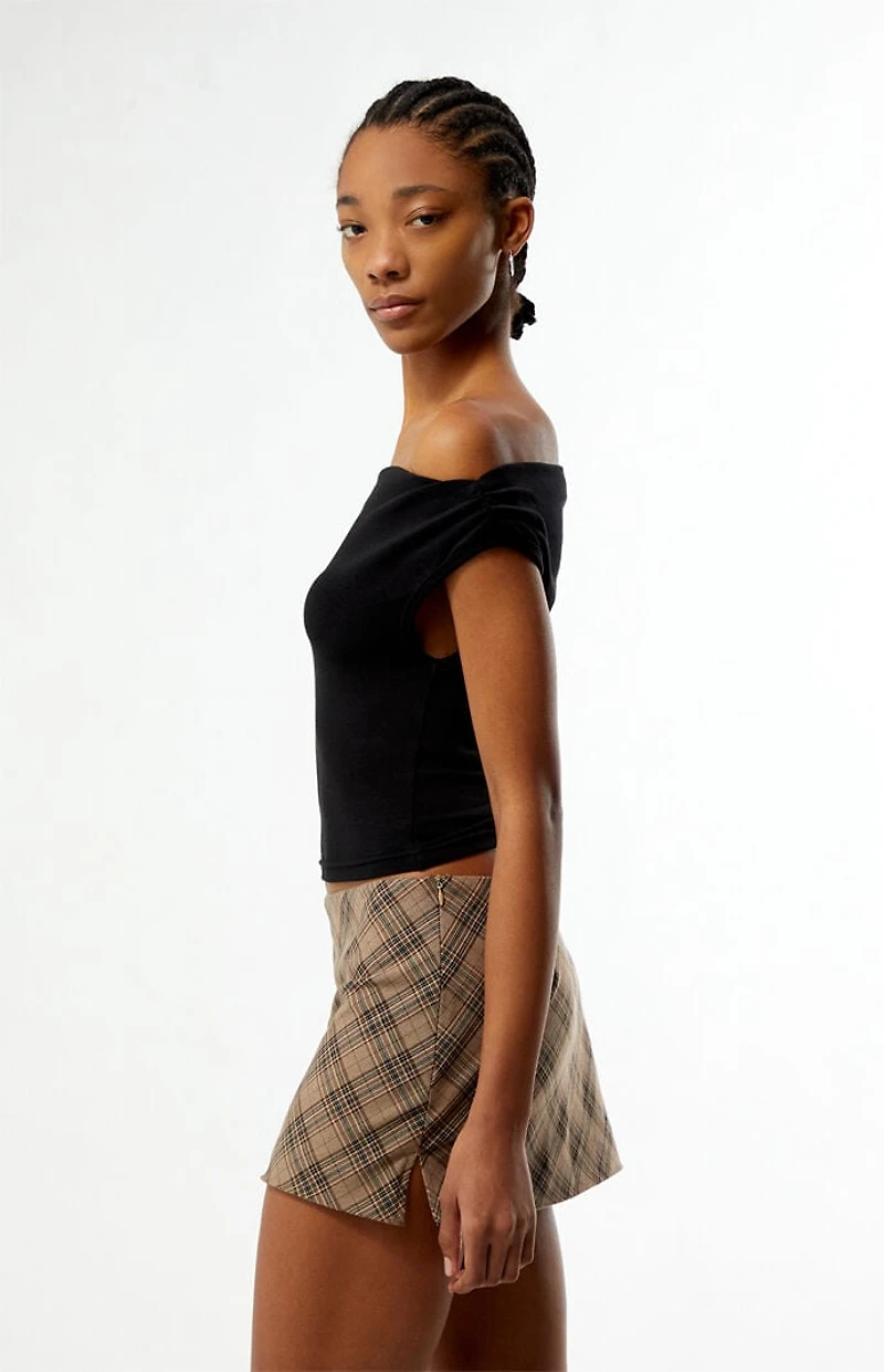 Rhythm Juno Velvet Off-The-Shoulder Top