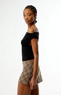 Rhythm Juno Velvet Off-The-Shoulder Top