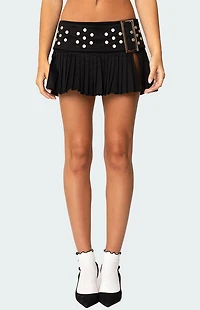 Edikted Roxy Side Slit Pleated Mini Skirt