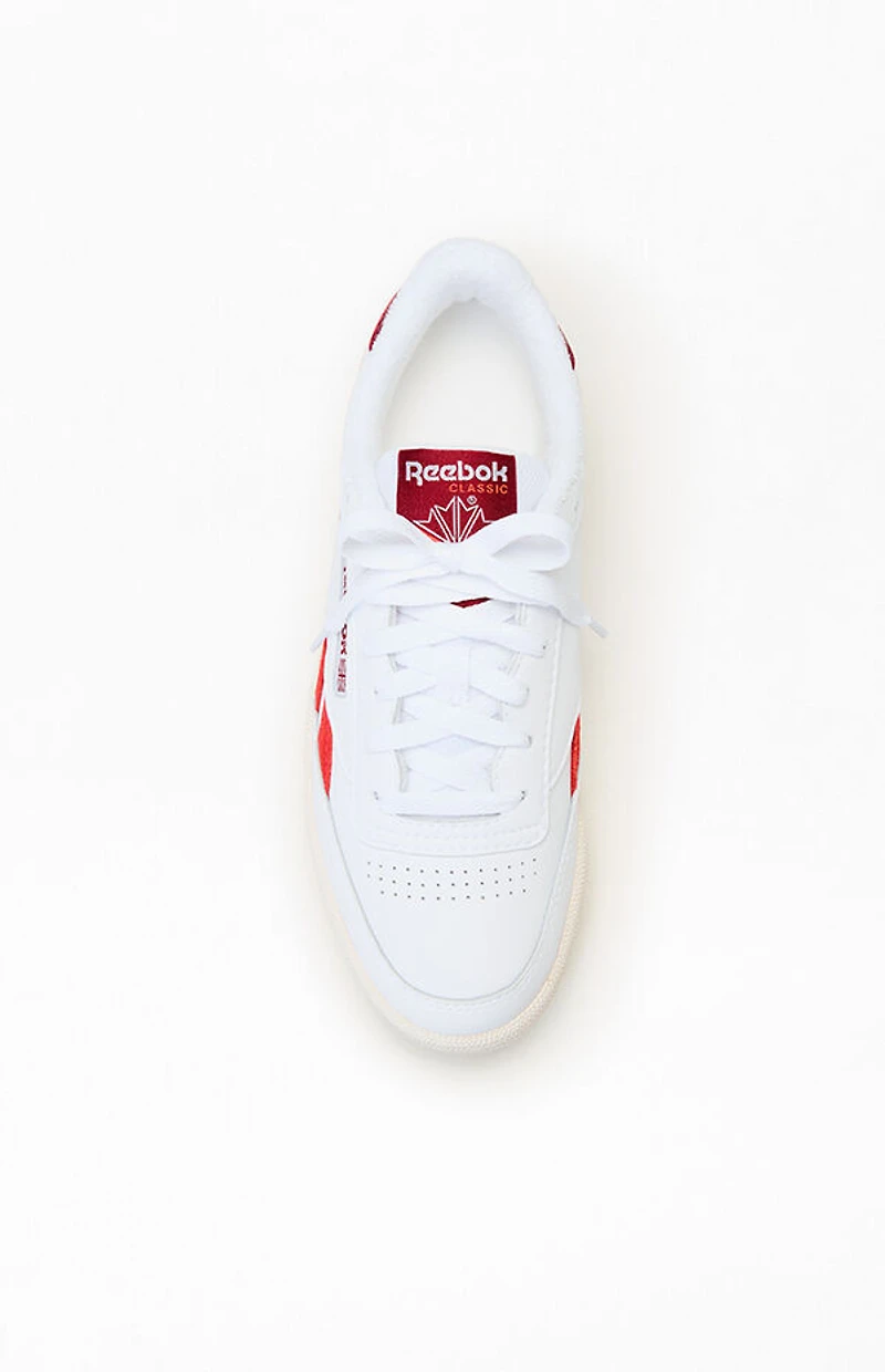 Reebok Women's White & Red Club C Revenge Sneakers