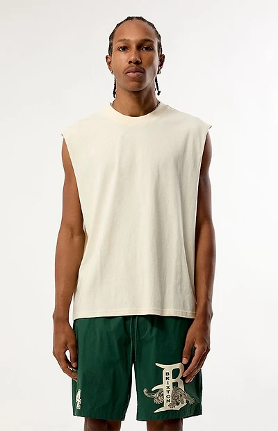 Pacsun Cream Cut Off Muscle T-Shirt