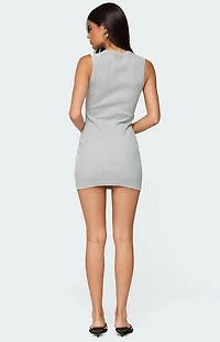 Edikted Rey Button Up Ribbed Mini Dress