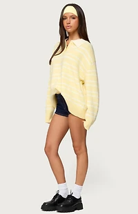 Edikted Rilynn Striped Polo Sweater