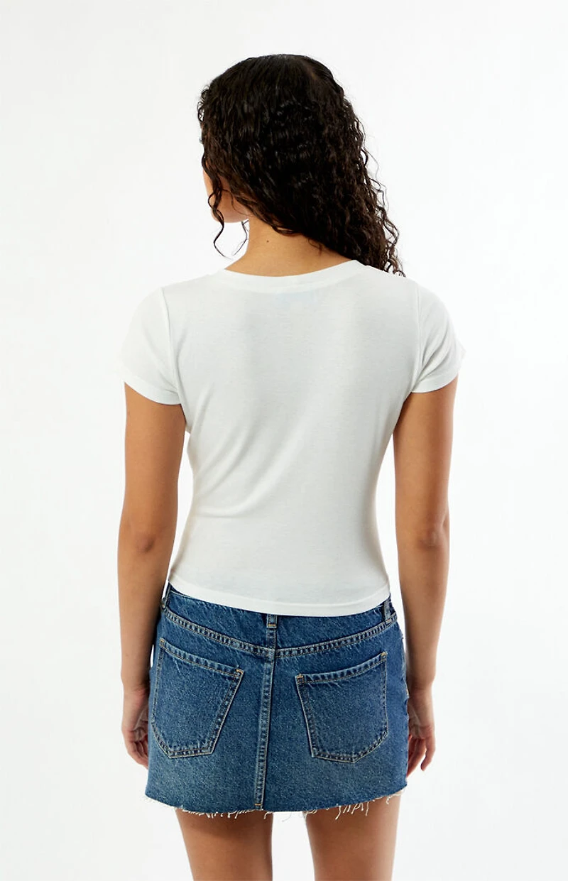 Your Favorite Poppy V-Neck Button T-Shirt