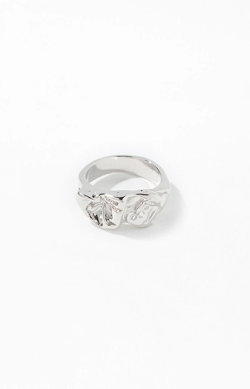Pacsun Silver Hammered Ring
