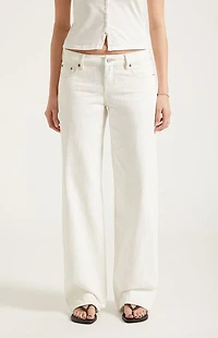 Pacsun Zoe Low Rise Girlfriend Jeans White