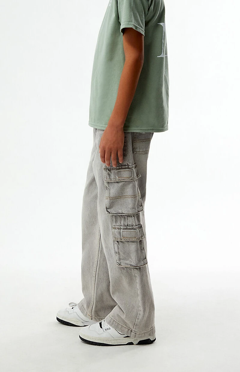 Pacsun Kids Baggy Jeans Cargo Gray